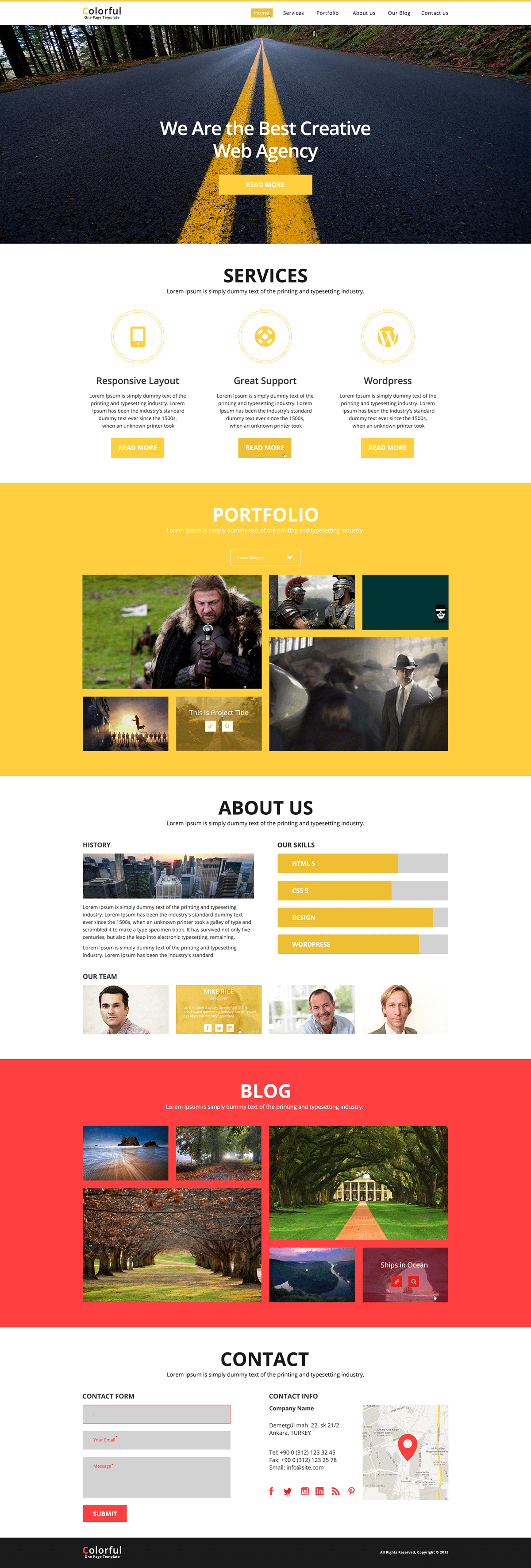 One Page one psd psd business psd Web PSD colorful red yellow White business corporate