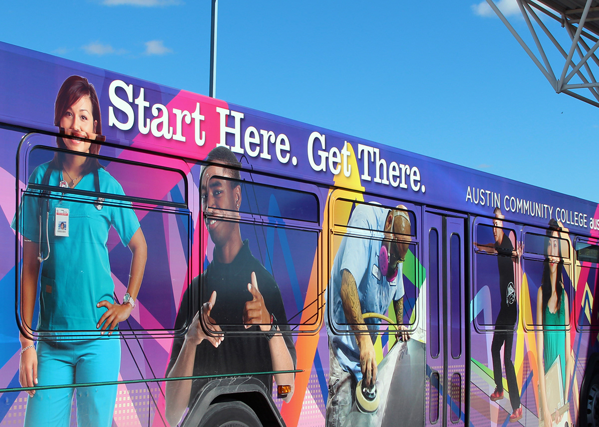 bus advertising identity environmental design bus Super Graphics Vehicle Wraps