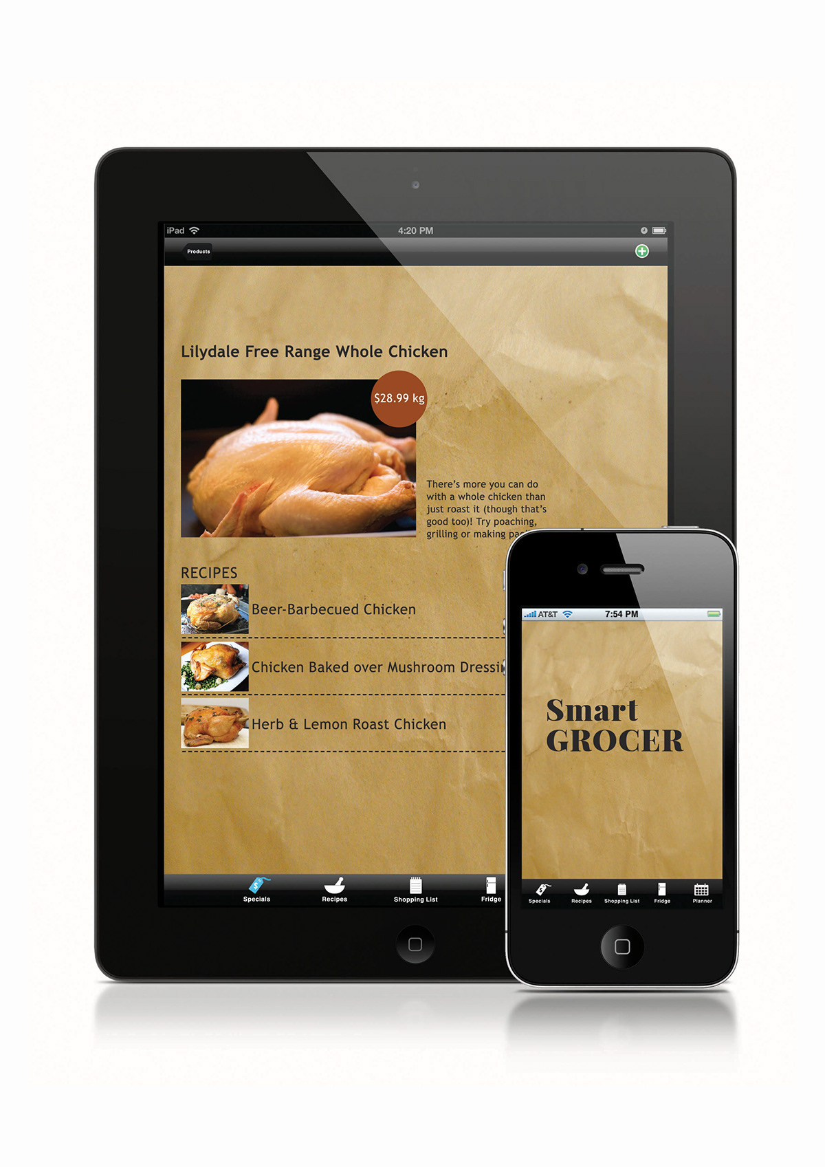 Application Design  iphone app  Meal Planning  SmartGrocer digital design