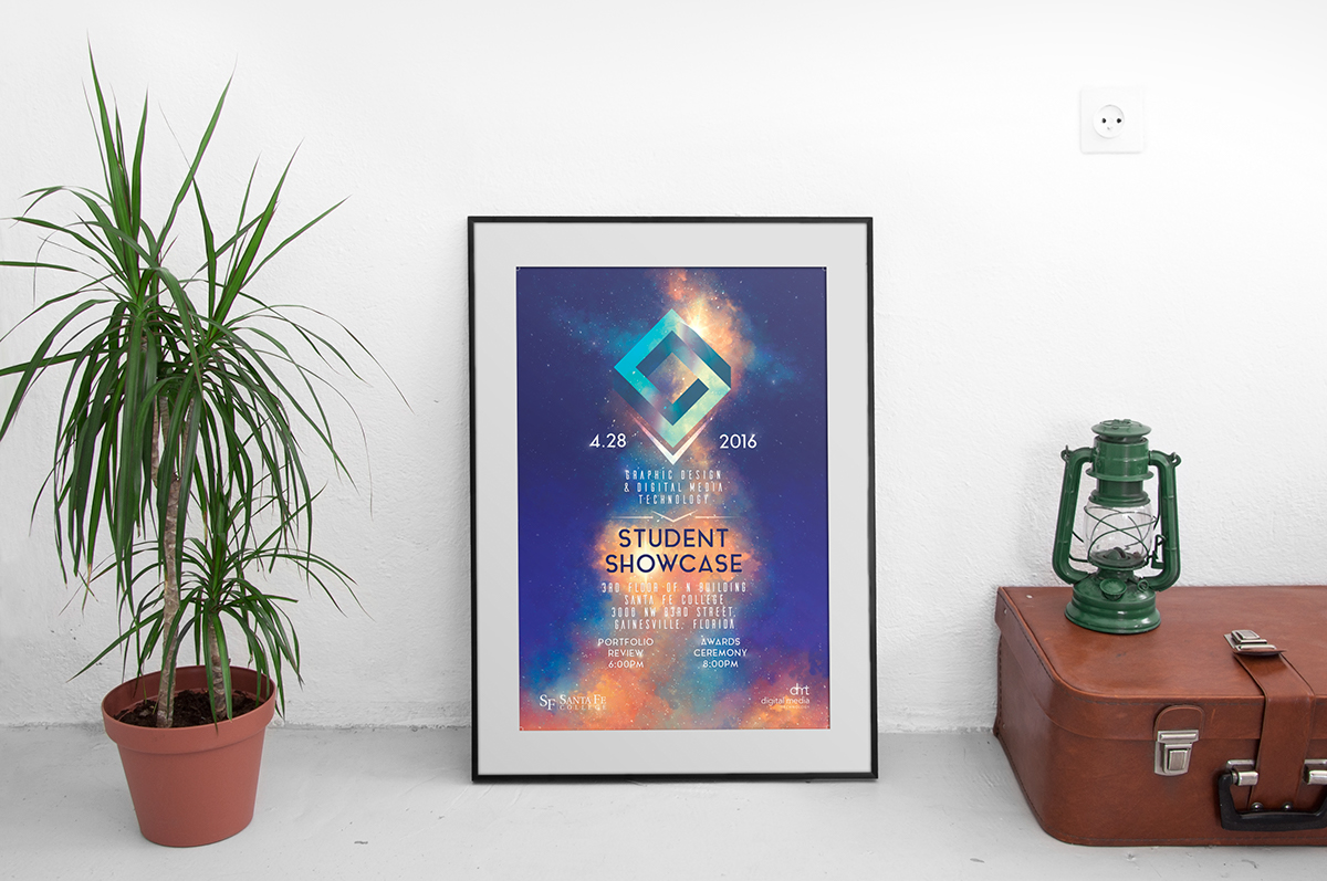 nebula Student Showcase poster Space  stars diamond  geometric