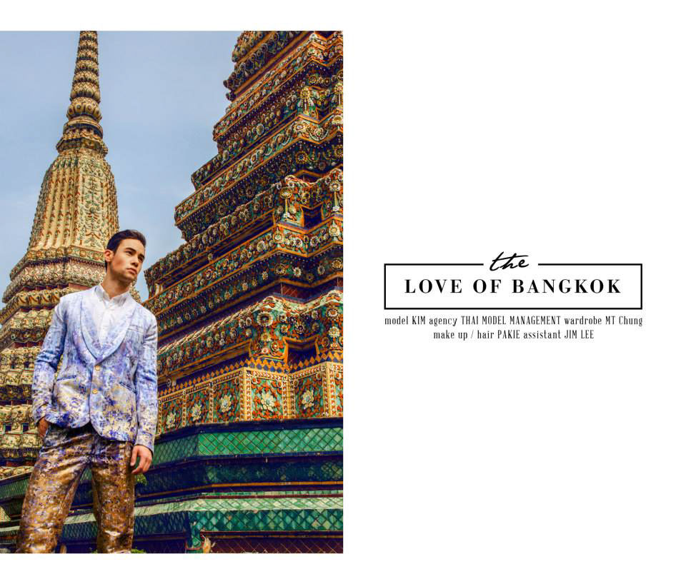 Bangkok wat pho fashion editorial male model Thai model colorful fashion photography portrait