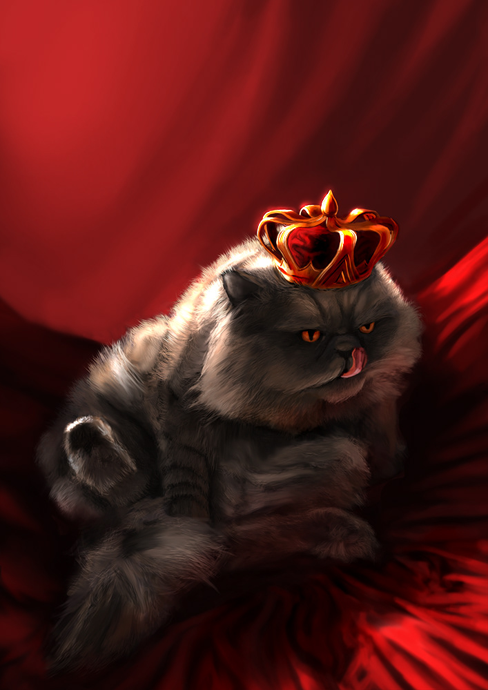 royal cat Cat red Satin crown nobel cat