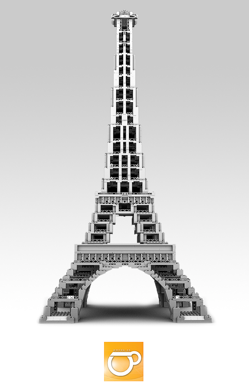 Legos eiffel tower blocks tower building 3D model 3D