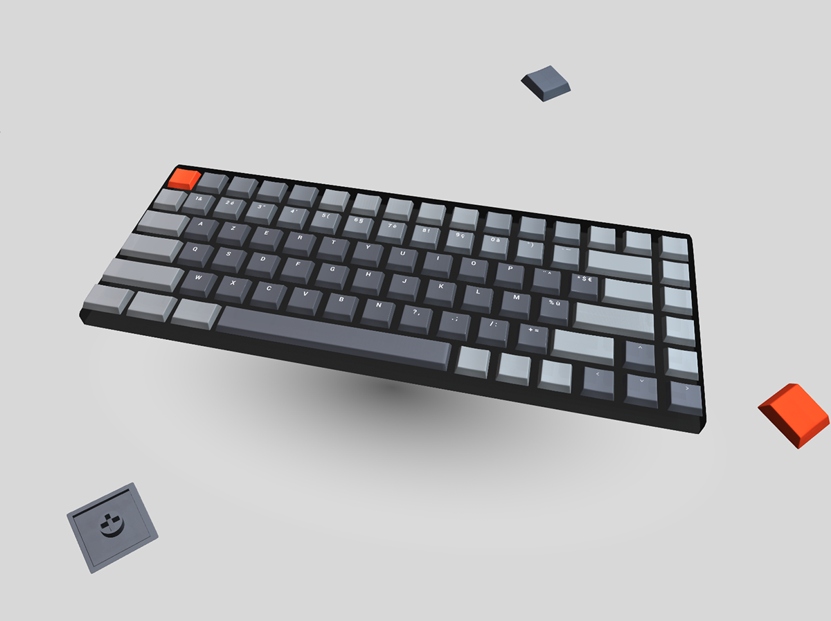 3D 3d printing cinema4d keyboard keycaps product Side project splinetool visual design