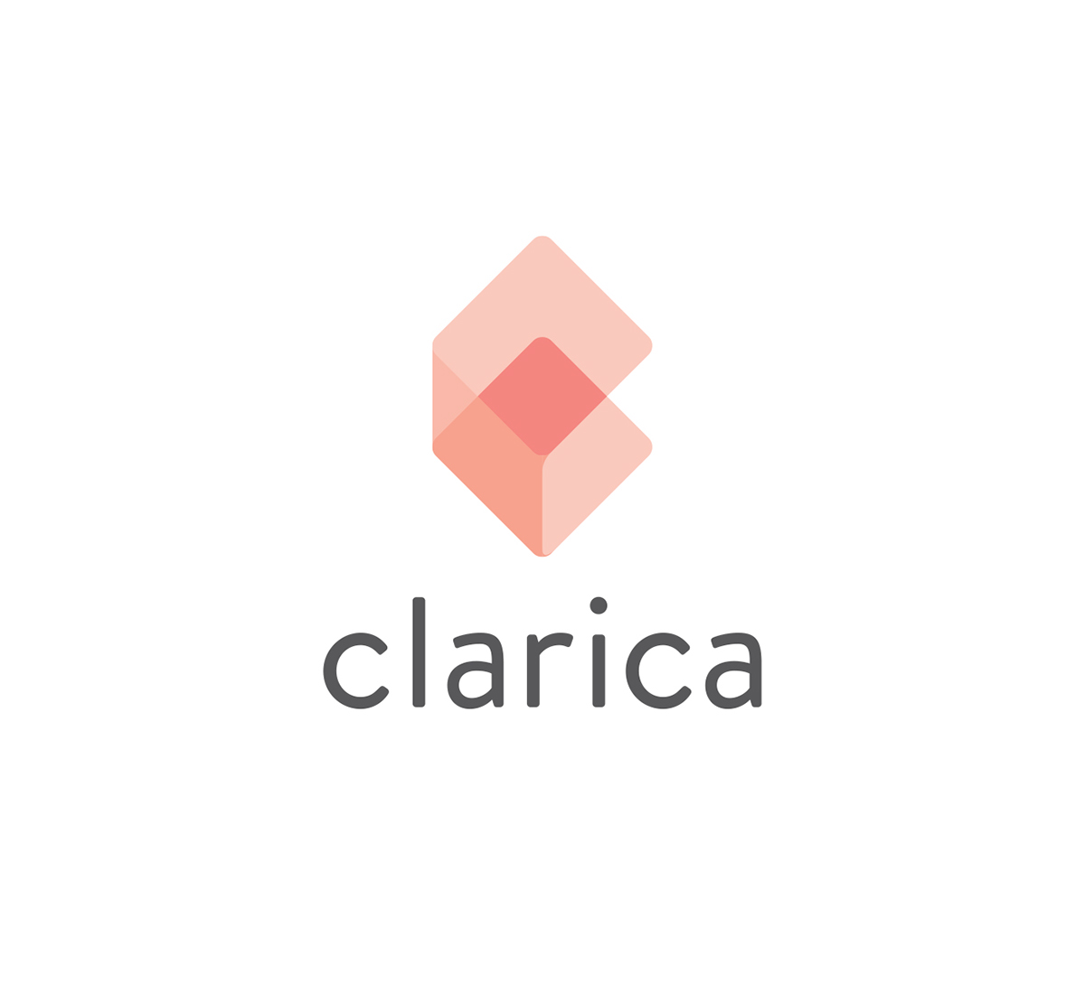 Clarica insurance app Website mobile orange opacity geometric logo identity