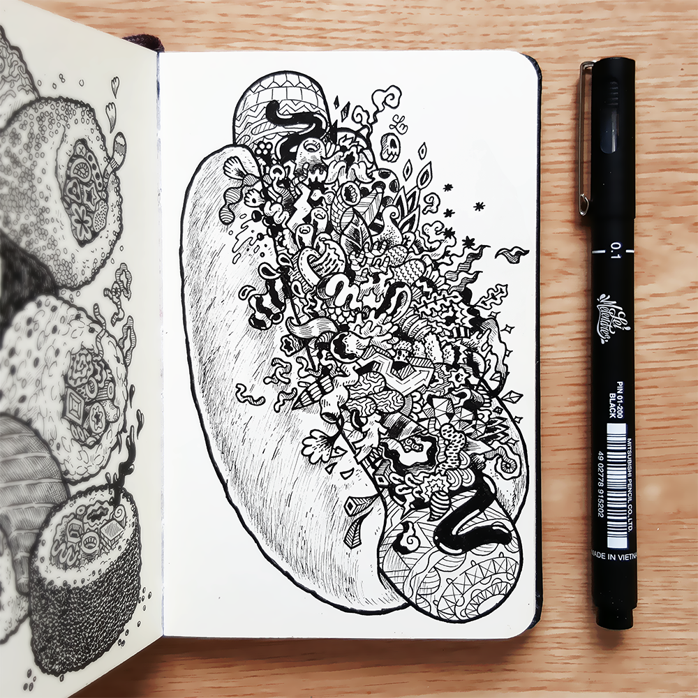 Food  doodle doodleart ILLUSTRATION  moleskine drawings foodporn menu leimelendres foodleseries