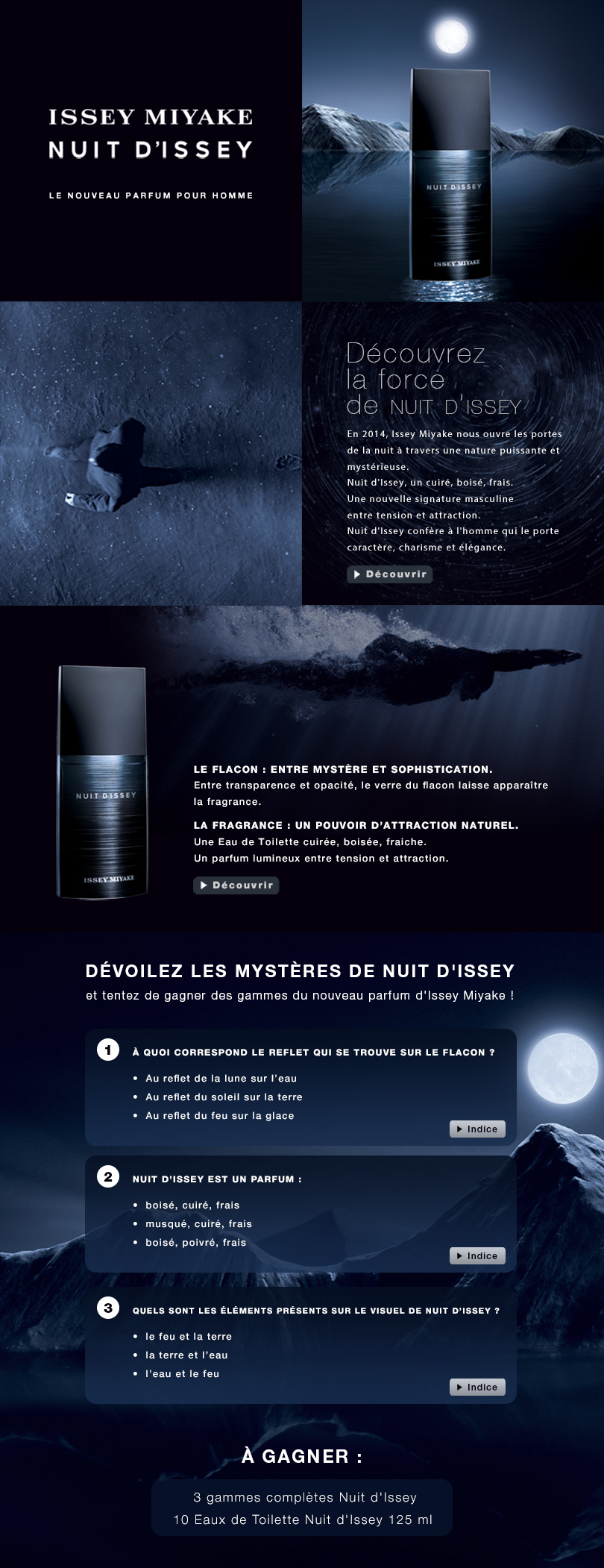 issey miyake perfume nuit d'issey nuit d'issey Attraction Nature night mysterious Experience force dive into the Nature and sky will become