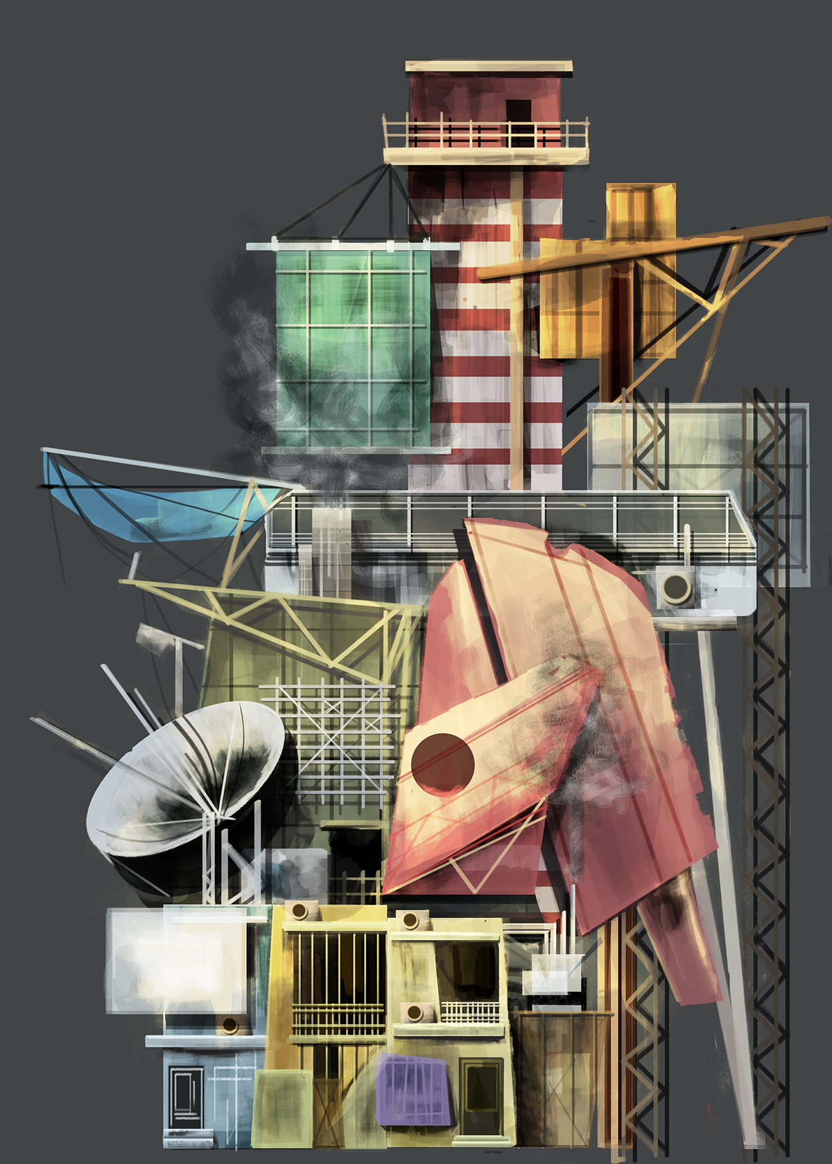 conceptart Scifi Dystopian futuristic animation  background digitalart sketching