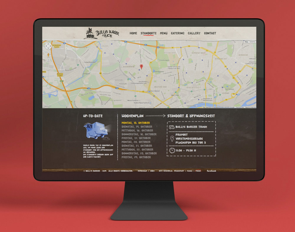 Responsive Website Truck burger foodtruck Fries Webdesign mobile