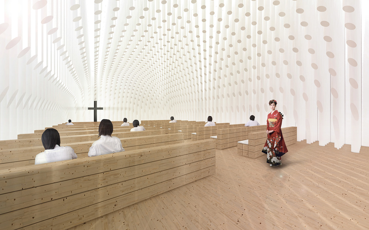 DOSHISHA UNIVERSITY KYOTANABE CAMPUS chapel design  Beyond Architects architecture competition