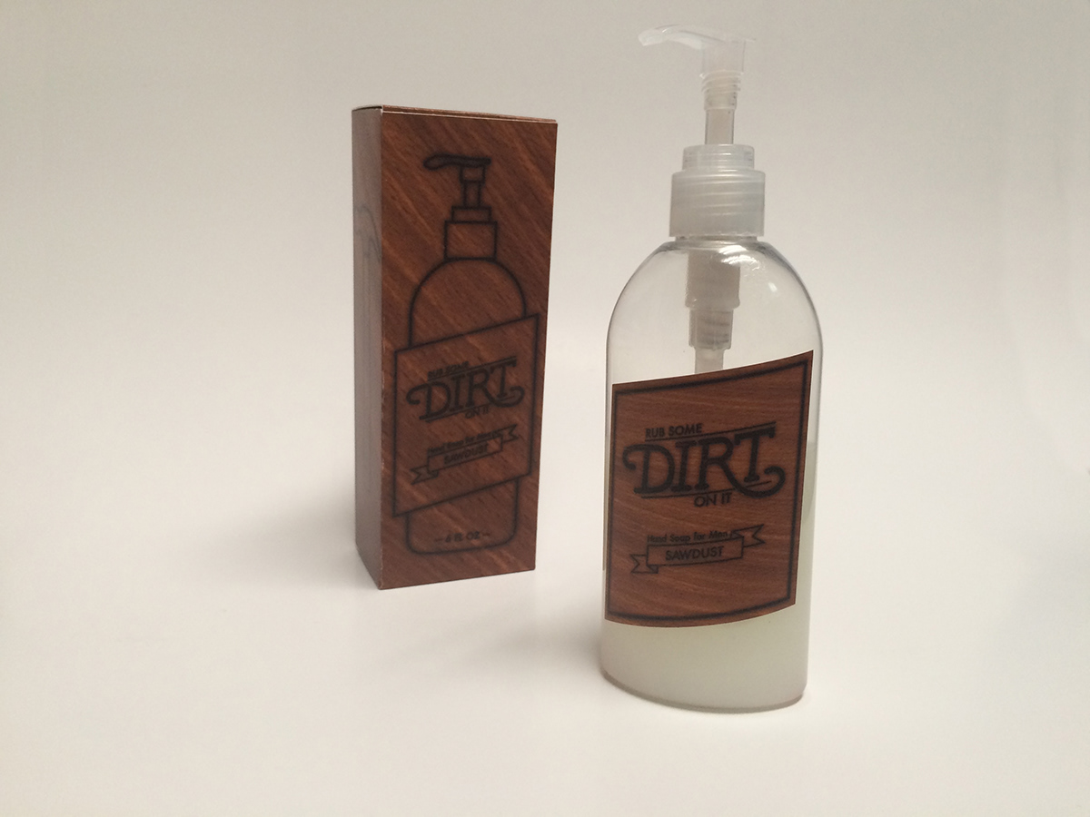 ICMAD Young Designer's Competition dirt men's soap Handlettering ron swanson nick offerman
