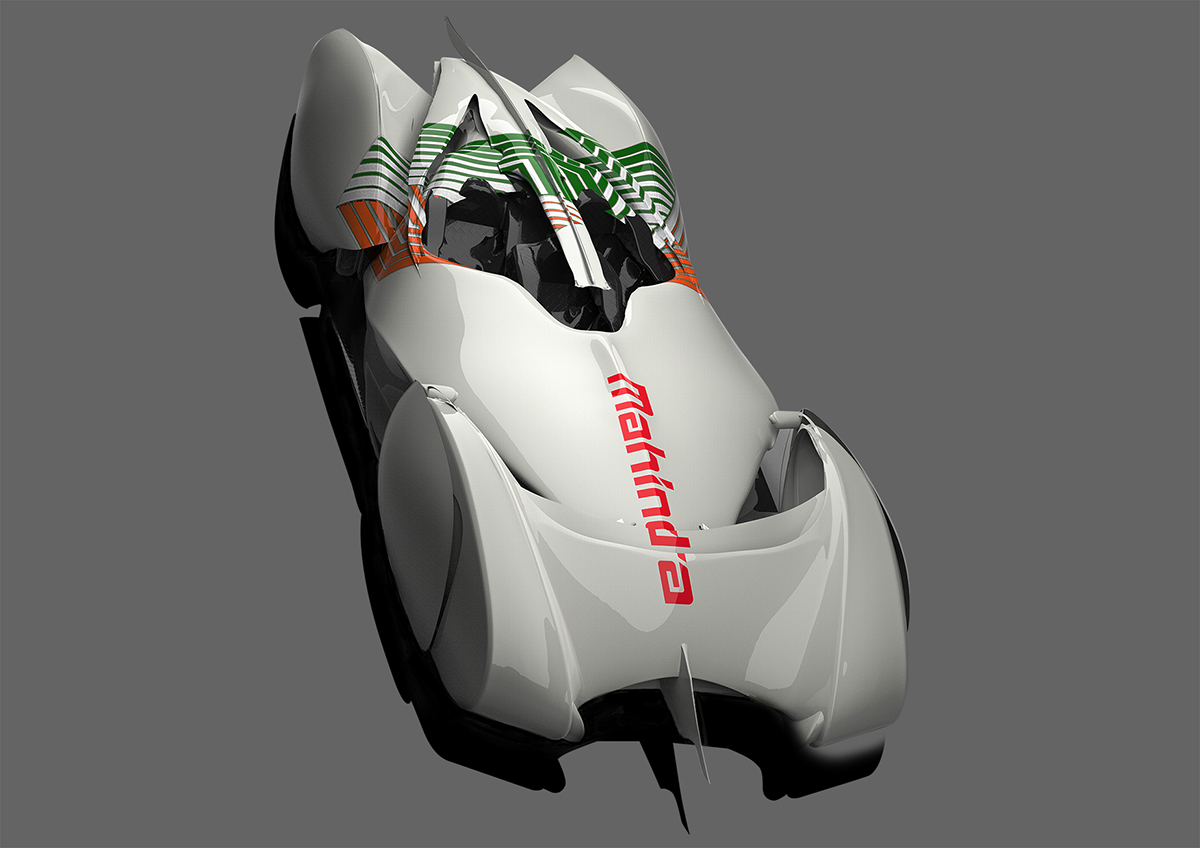 formula e 3 seater Automotive design photoshop concept design