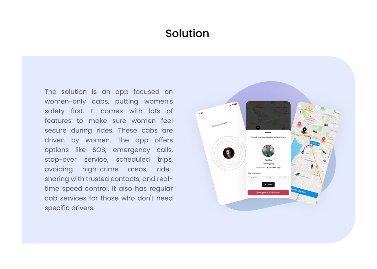 UI/UX Figma user interface Mobile app Case Study app design Women App safety app cab app taxi app