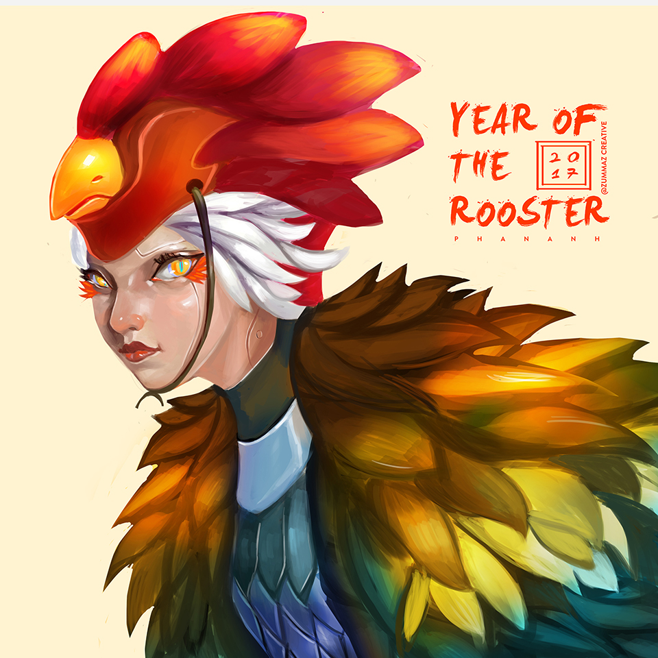 Rooster chicken behence year of the vietnam hochiminh city traditional new year asian