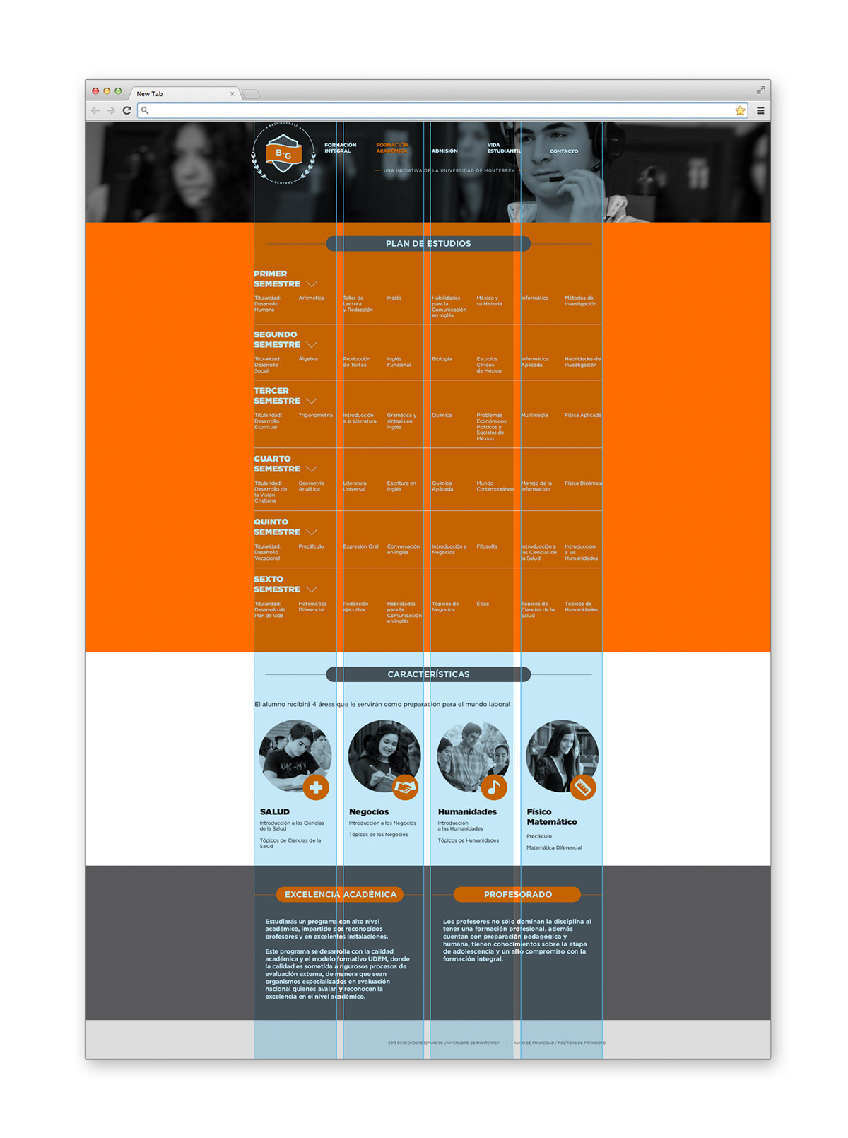 Web udem mexico monterrey DesignWorks orange Layout web layout Responsive Responsive Design html5