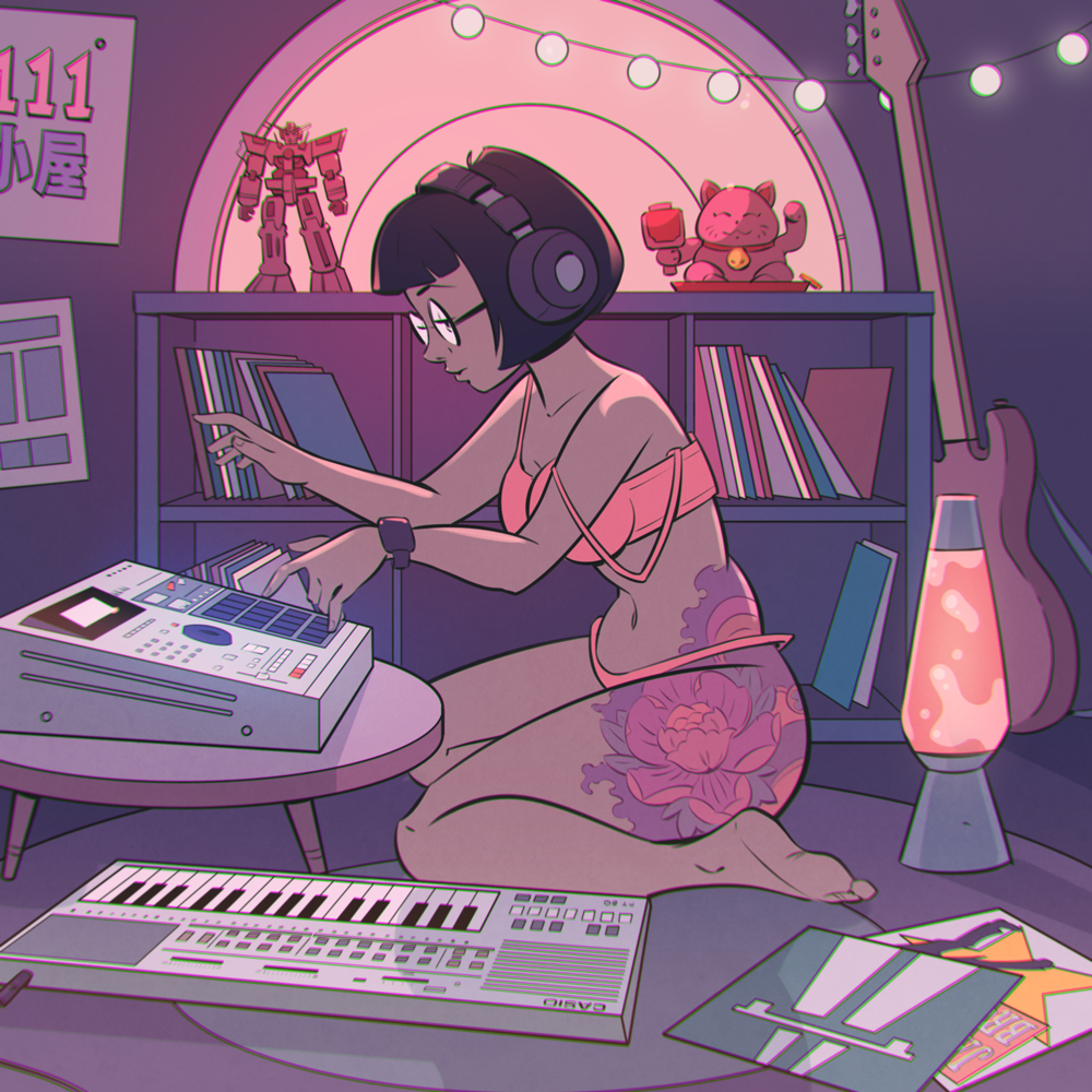 akai anime cartoon girl hiphop lofi mpc synthesizer