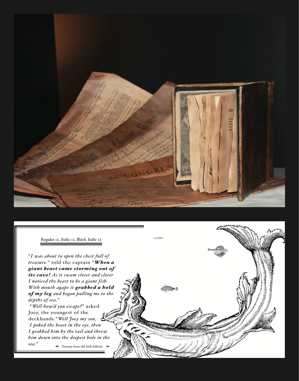 sea  ship  pirates  treasure  gold  book  type  typography  binding  old  antique  folk  Tales  folk tales