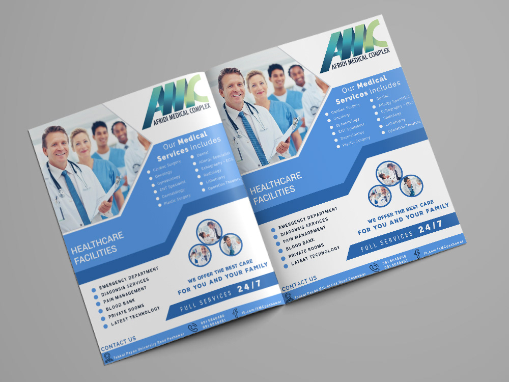 brochure design hospital graphic design  AMC