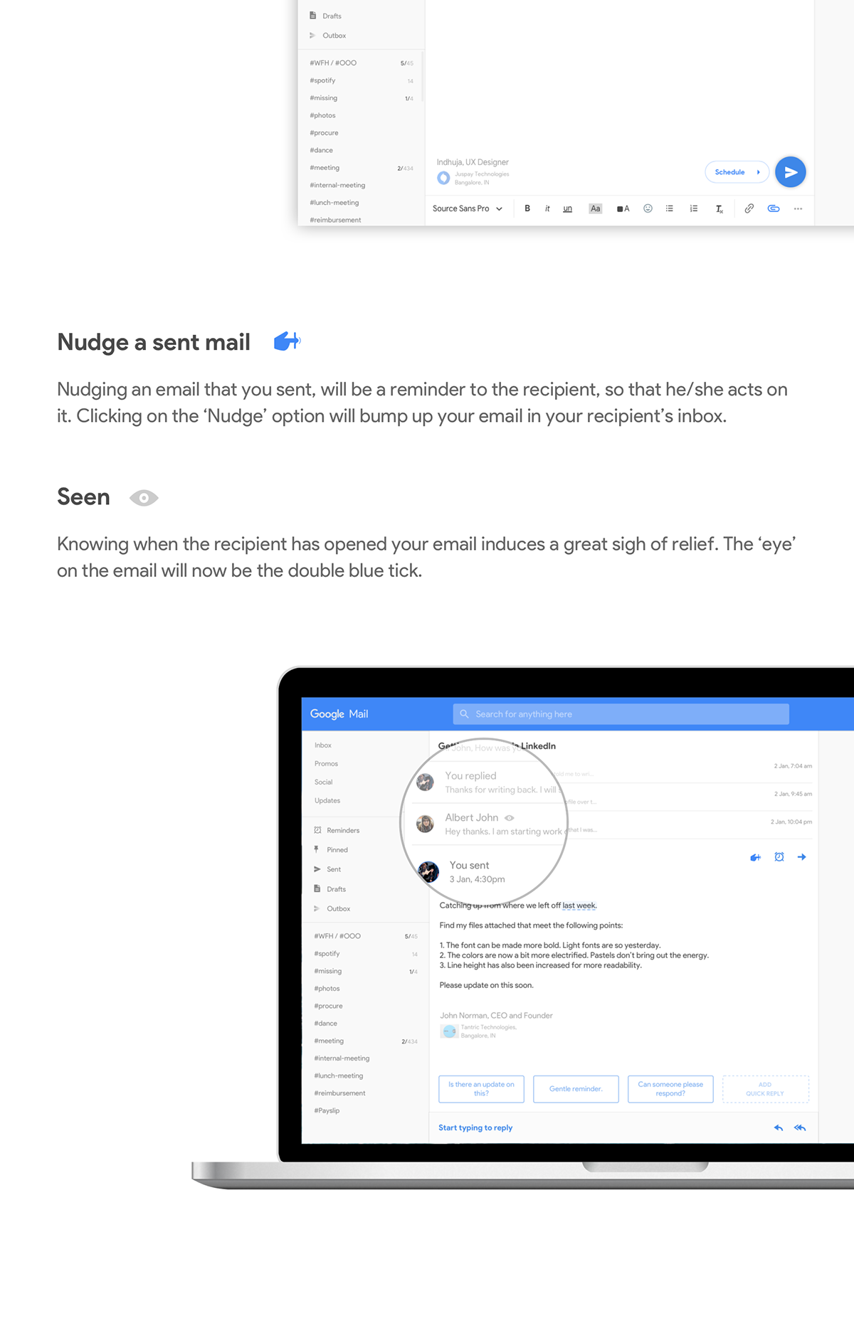 GMail concept product design  UI/UX email concept Email client inbox