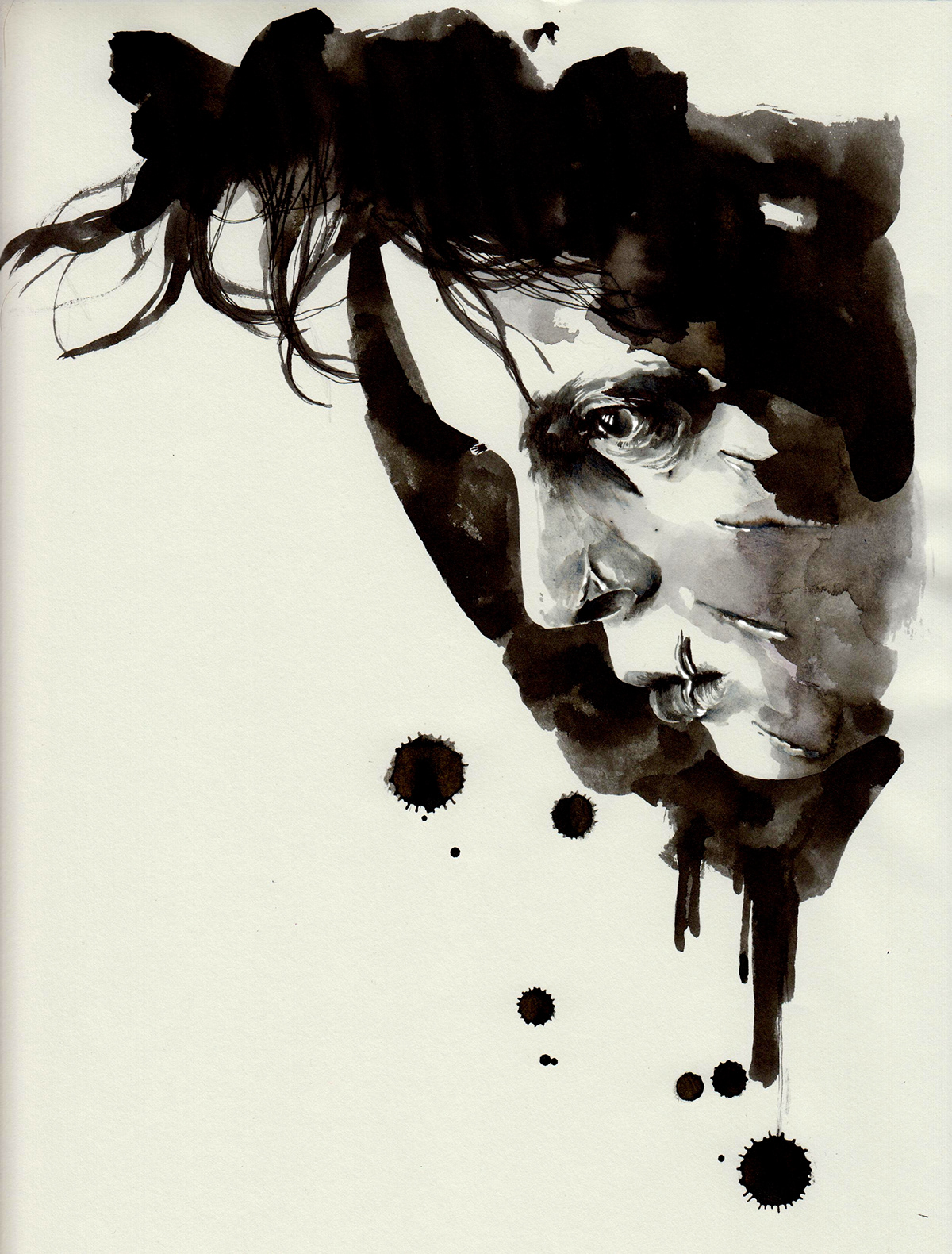 portrait ink face crativity