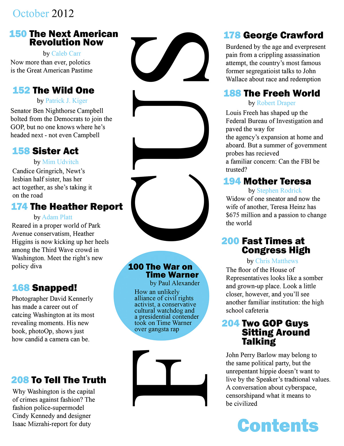 magazine Layout page layout table of contents