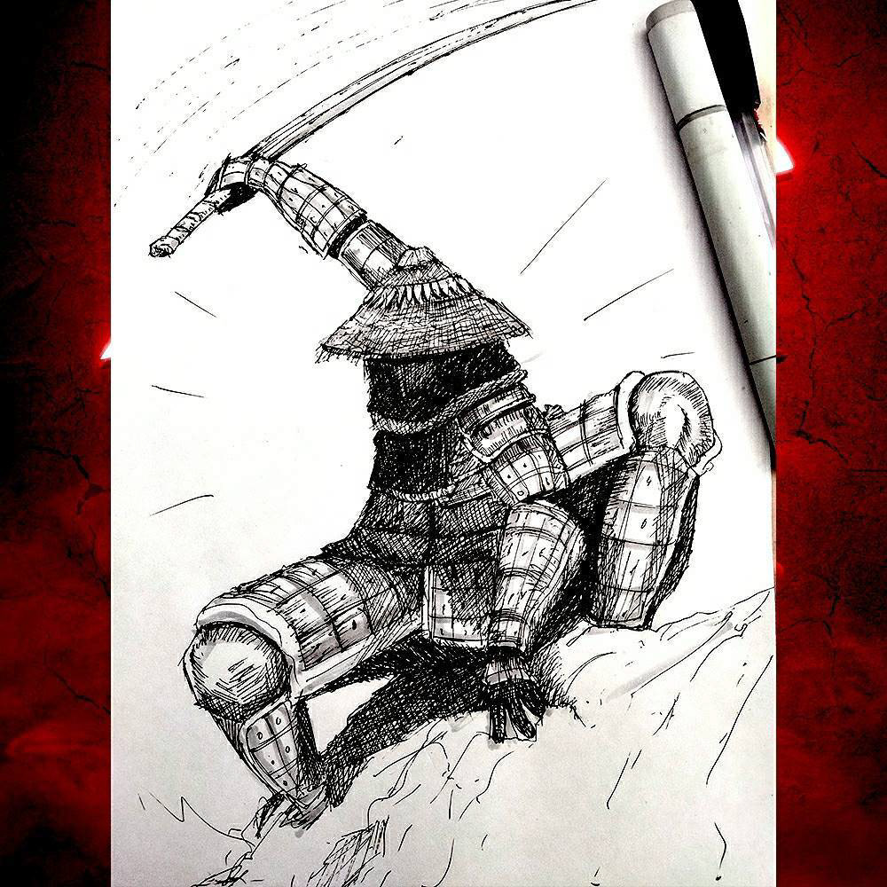 artwork Character Character design  concept art Drawing  ILLUSTRATION  samurai sketch sketching warrior