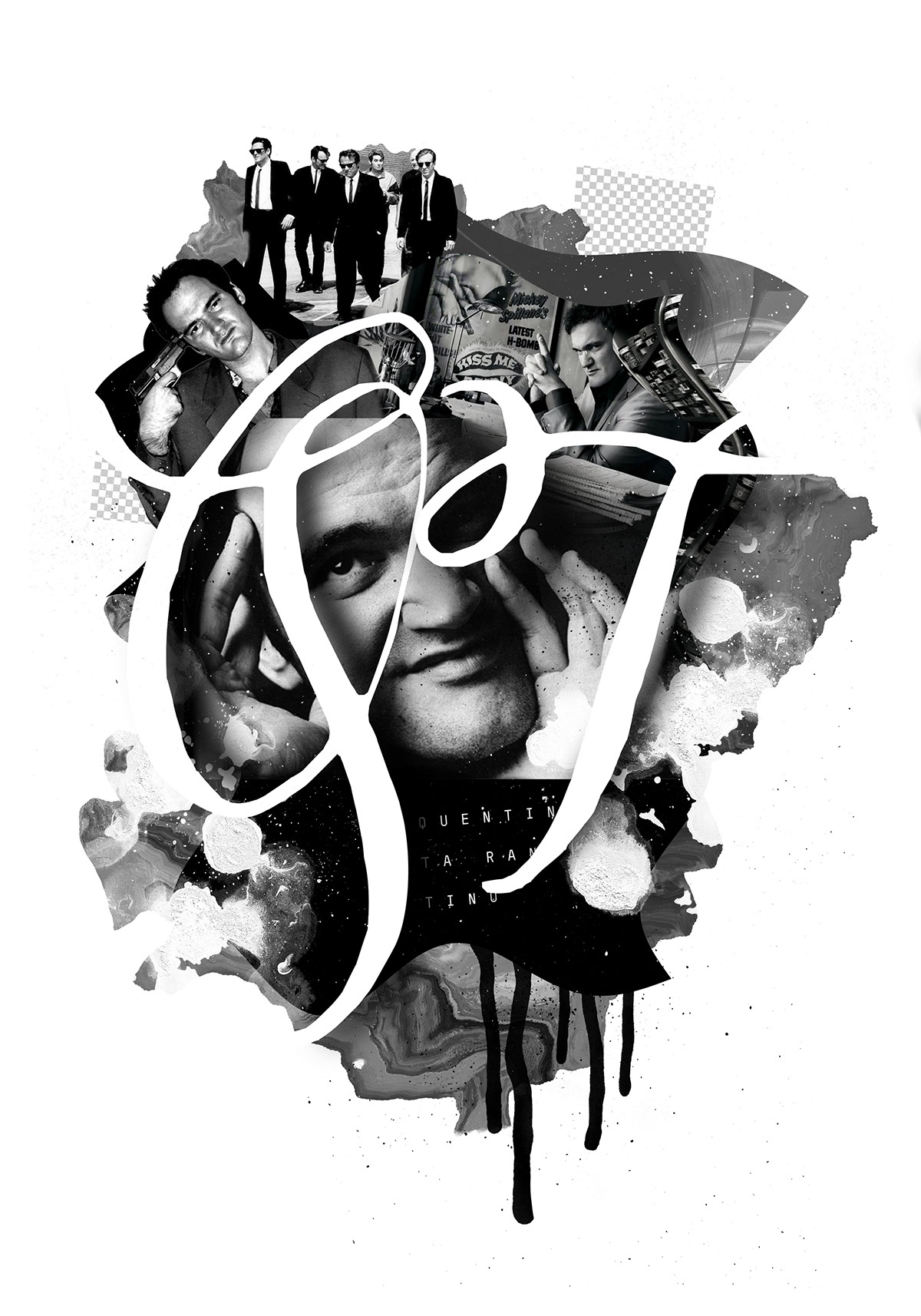 art poster Icon movie design black White artist istanbul London Hitchcock Tarantino scorsese Coen brothers fellini