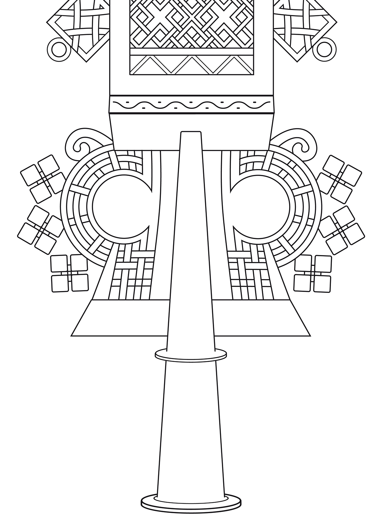 ethiopia ethiopie cross croix Orthodox orthodoxe graphic marc le seac'h line ligne