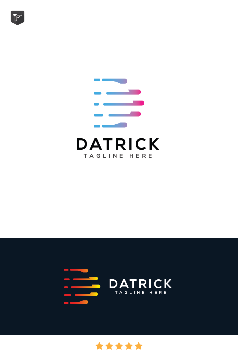 letter D logo networks Technology media Startup modren minimal monogram colorful