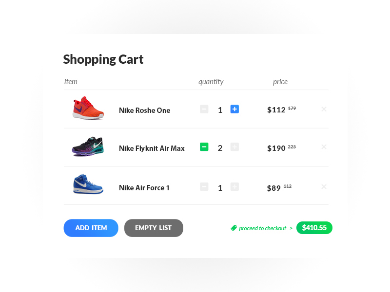 shoes Nike UI ux mobile cards ui cards colors green blue brand identity Ecommerce