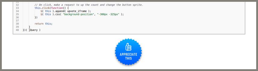 embeddable appreciate button embed appreciate button jquery