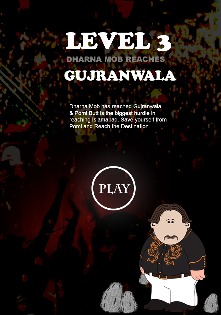 mobile application dharna Imran Khan crowd game design