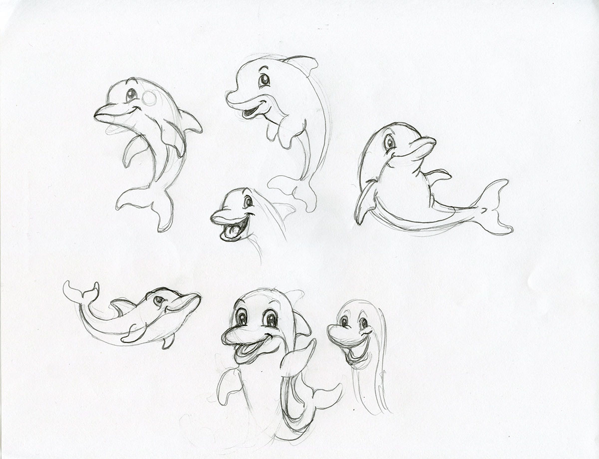 characters Mascots mermaid dolphin beach Tropical