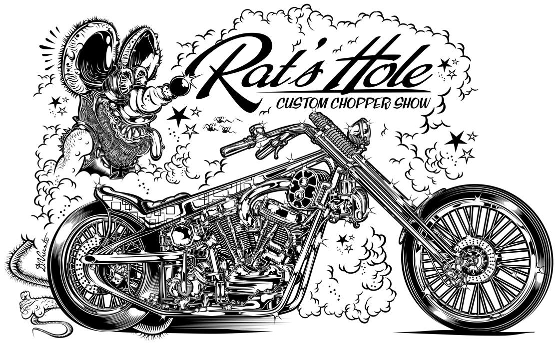 rat's hole custom bike biker big daddy rat's motorcycle kustom kulture D.VICENTE david vicente dvicente-art.com cafe racer rat daytona