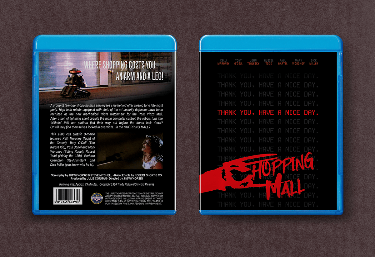 B Movies blu-ray cover chopping mall cult films dvd cover matc milwaukee movie movie case package design  typography  