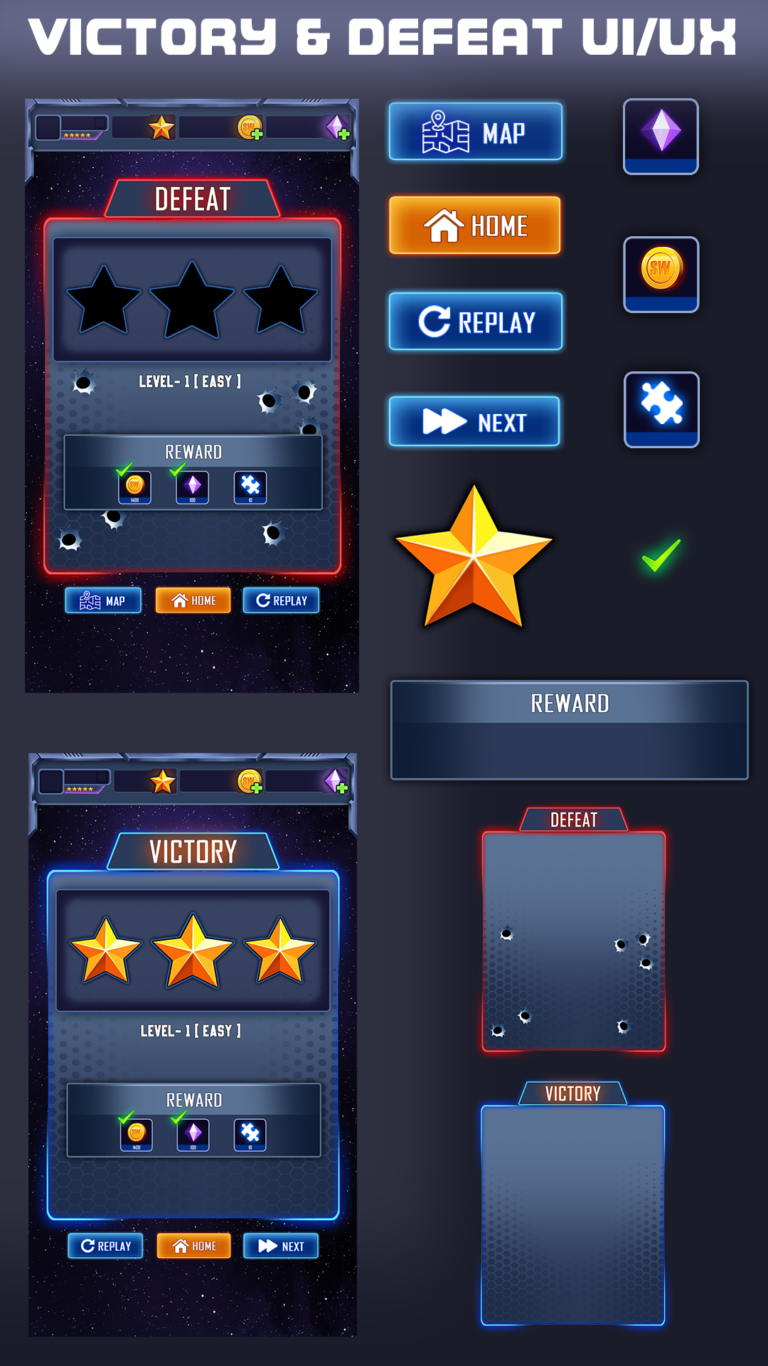 graphic UI/UX user interface pop up Game Assets