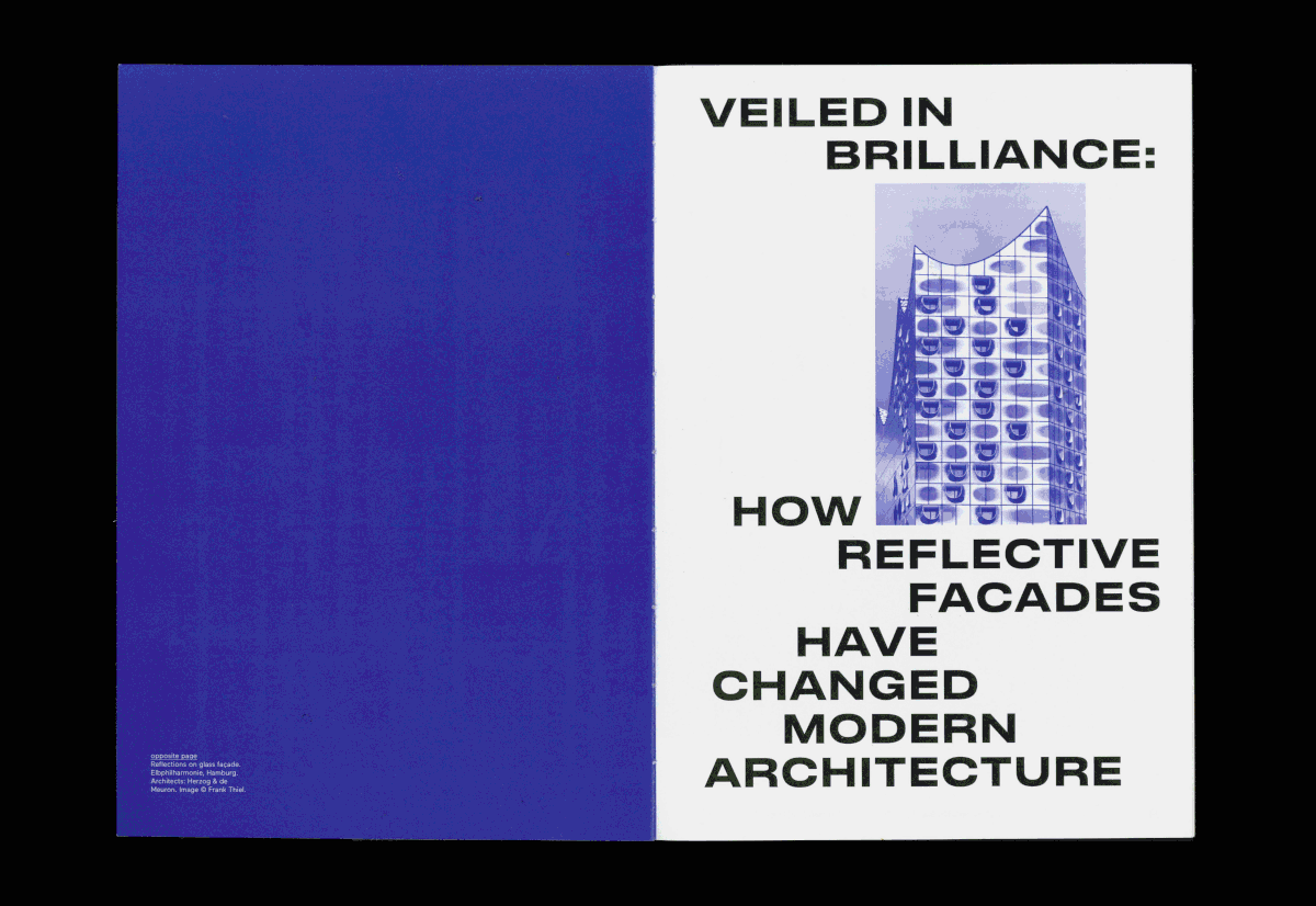 inform art architecture reflection mirror grid blue interview concept Layout