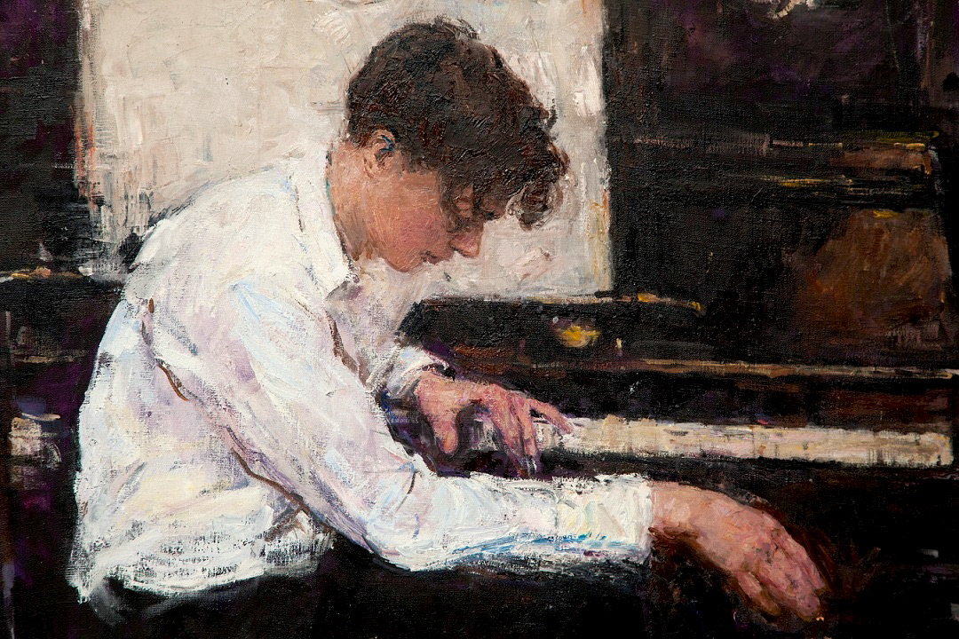 art musician glenngould Pianist Piano portrait Paintings impressionism oilpainting oil