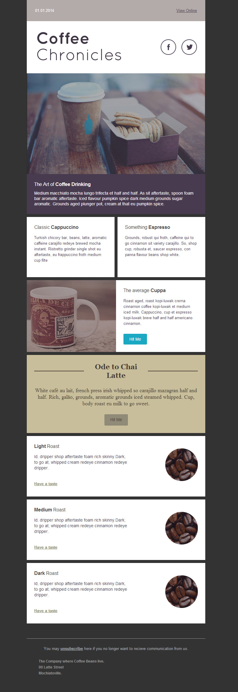 responsive email html email newsletter Coffee mailer Theme