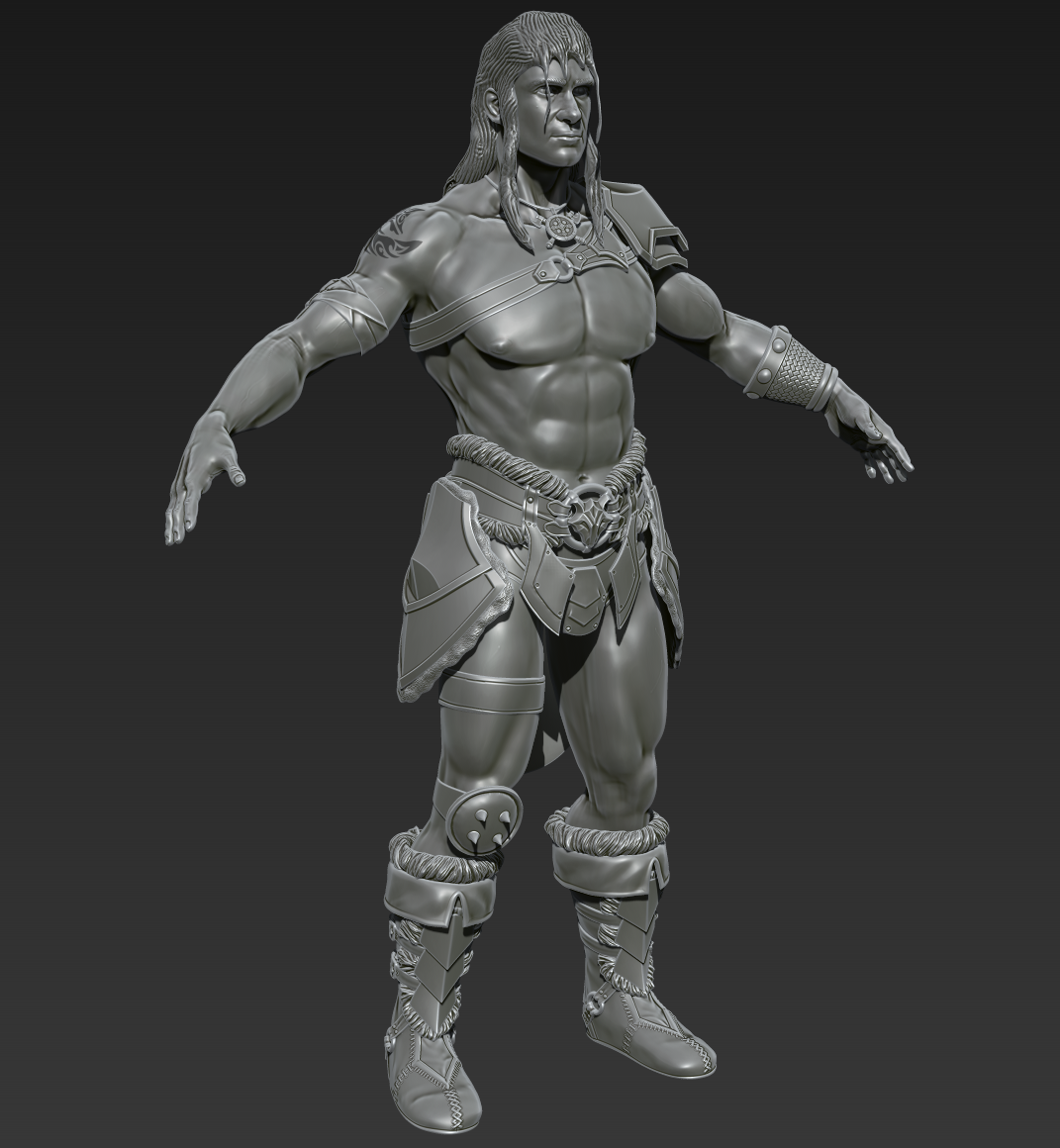 Character design  Barbarian viking 3d sculpting