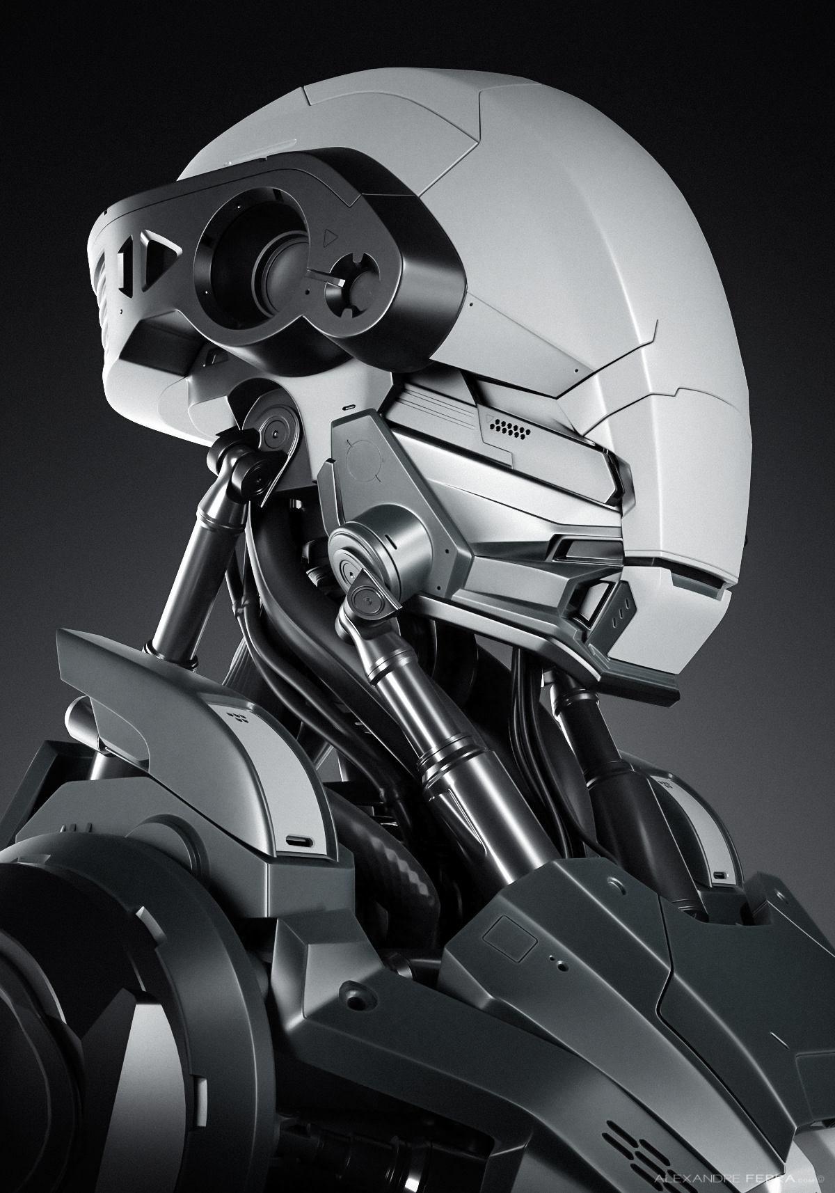 robot droid design industrial bot mecha head Functionality