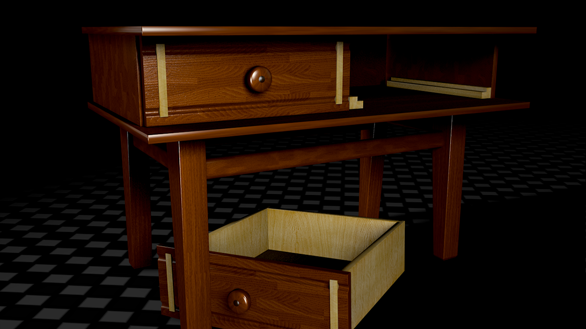 modelling furniture hall table vintage 3D