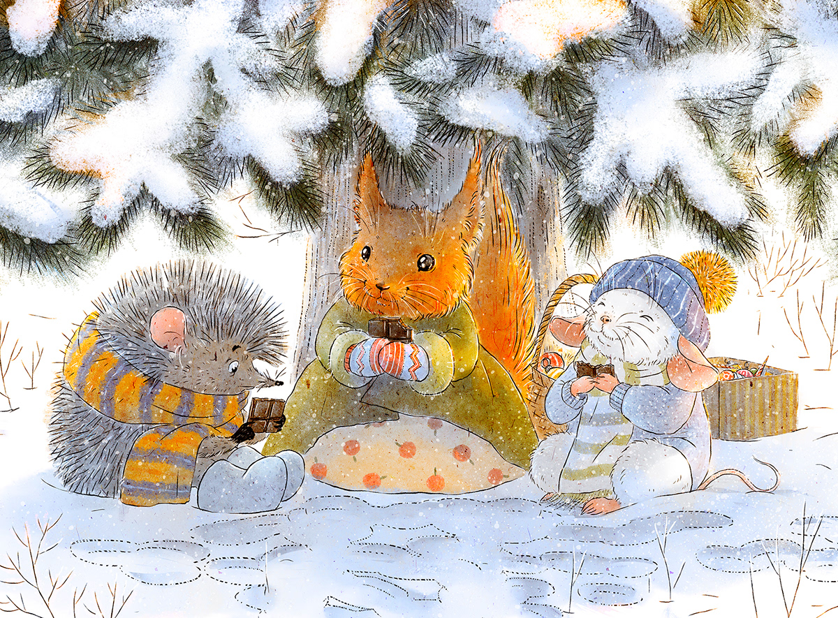 children illustration children's book Christmas ILLUSTRATION  mouse new year