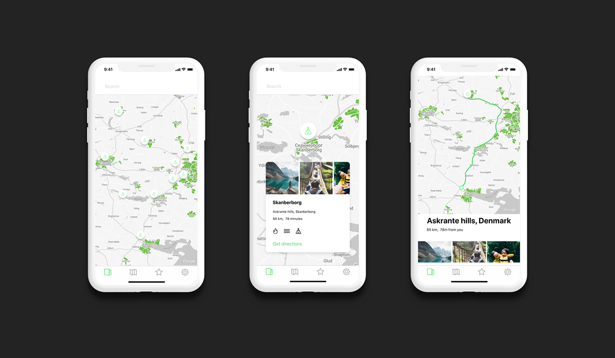 design app UI ux ios map dark application Work  android