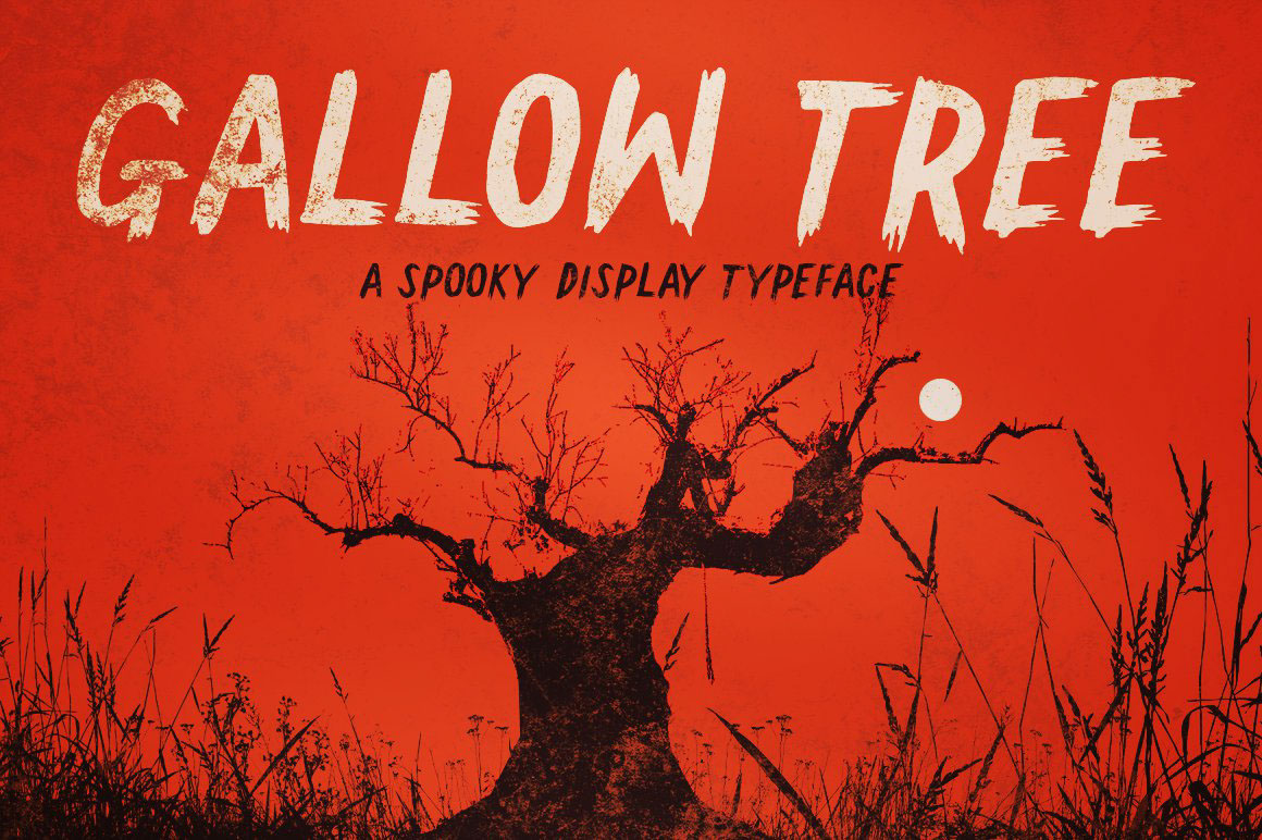 gallow tree font free typeface Free font brush paint Painted all caps brushed brushwork