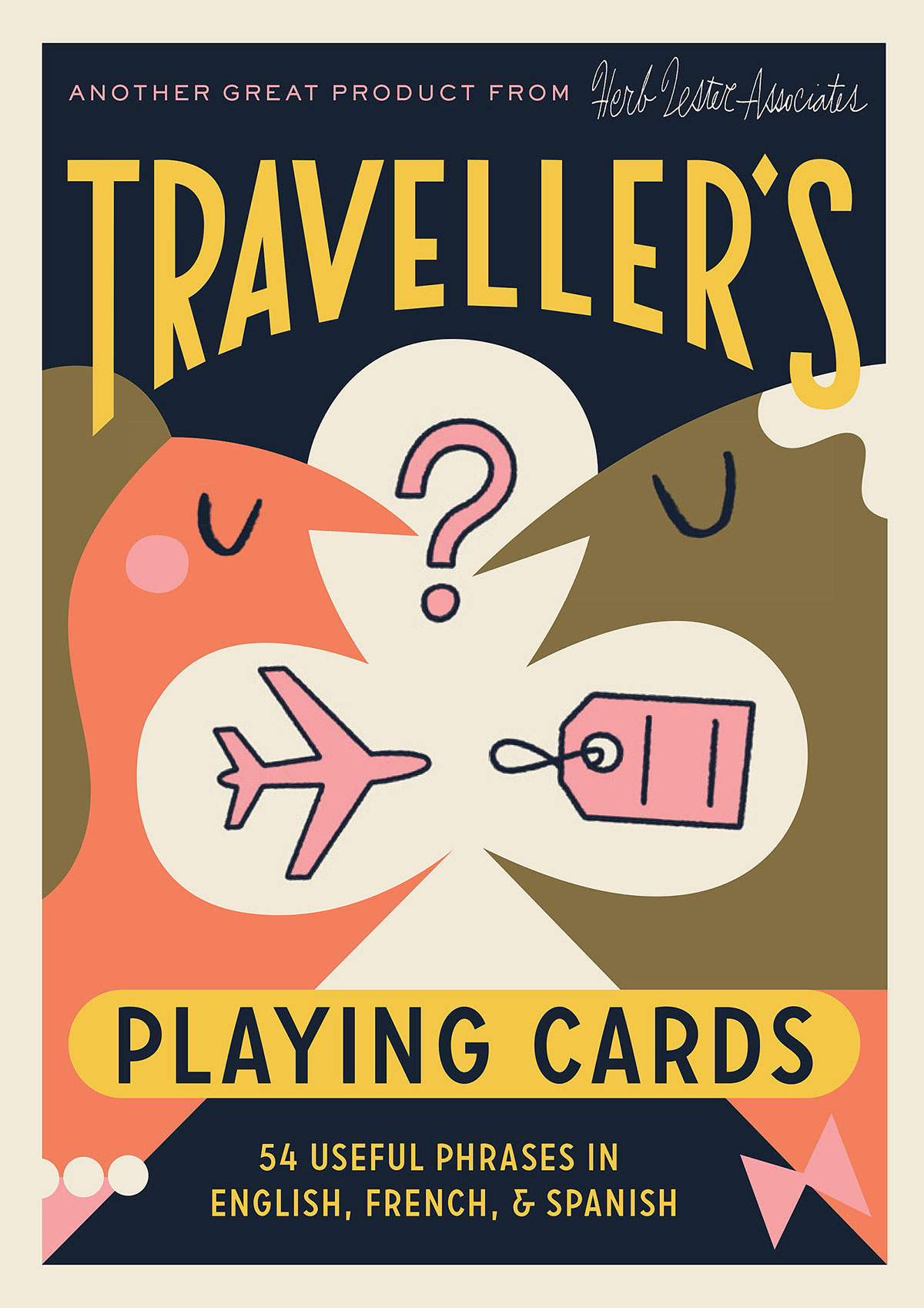 Playing Cards design ILLUSTRATION  Travel spanish French translation Retro