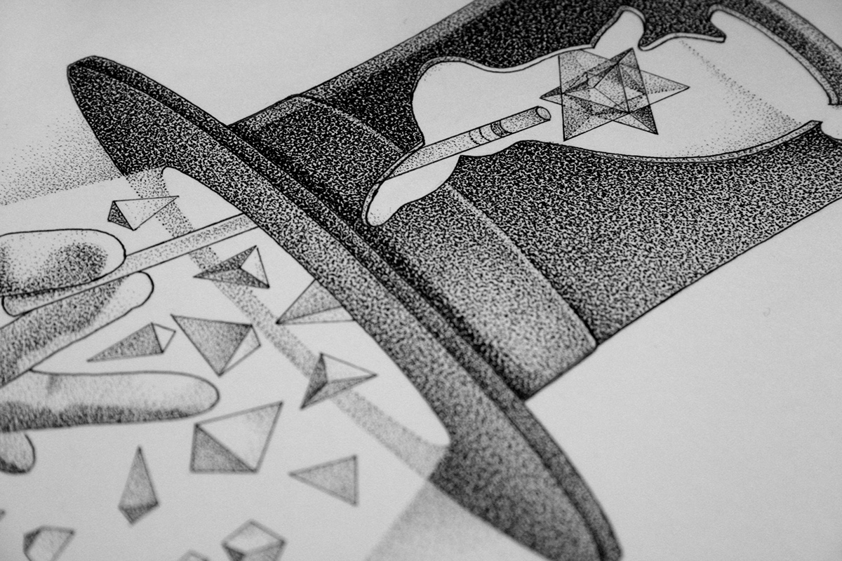 tattoo ink brezinski dotwork black geometry hat rabbit
