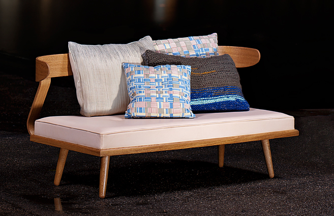 Couch daybed furniture wood leather sofa nordic danish Scandinavian veneer