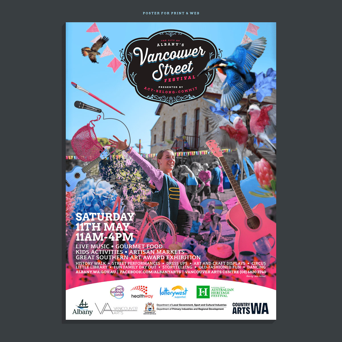vancouver festival Promotional pink blue Albany Australia poster Walmsley design Adobe Portfolio
