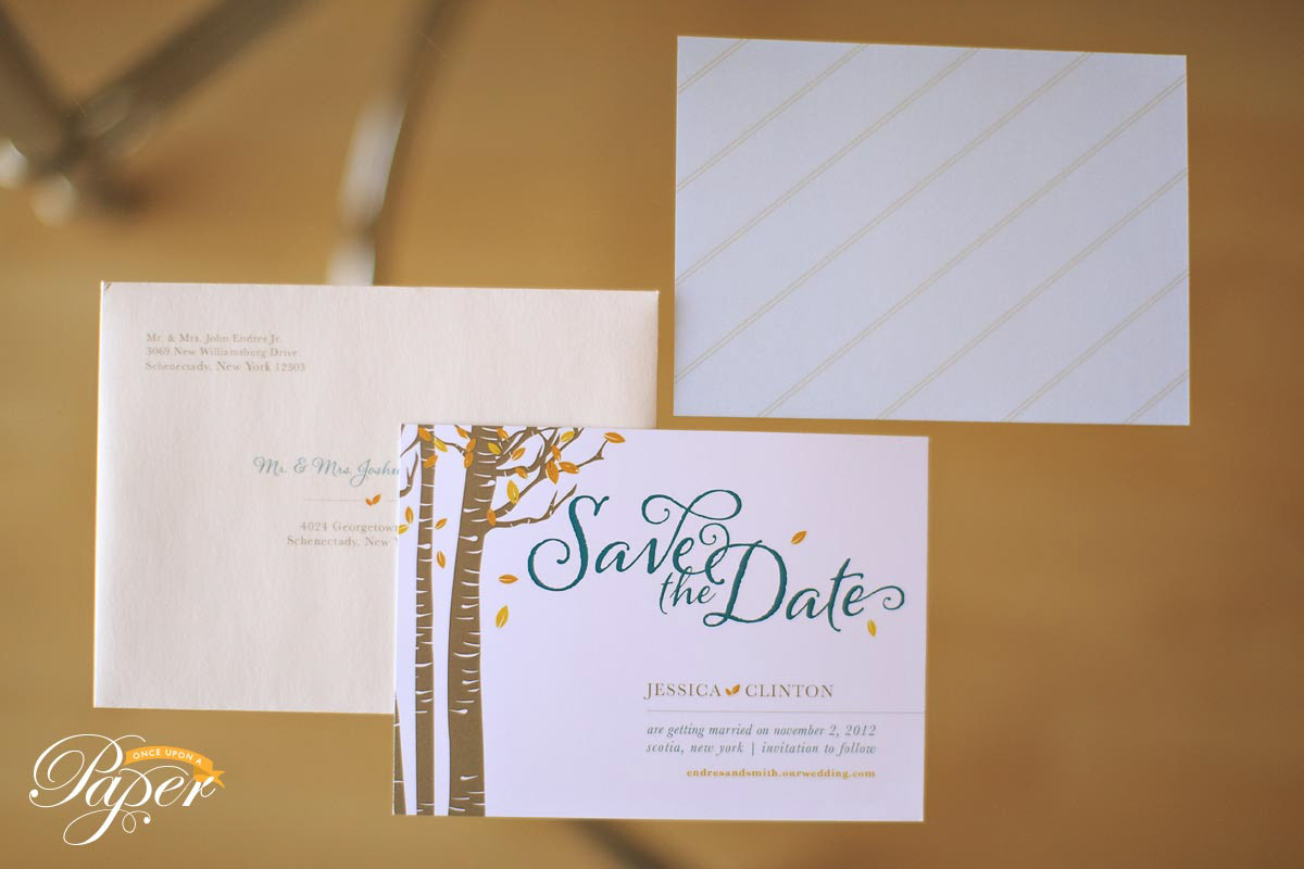 Fall Save the dates trees leaves
